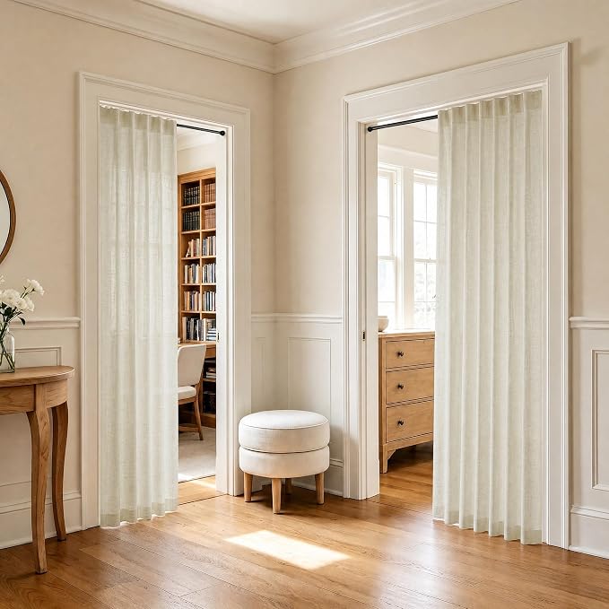 Pitalk Birch Beige Linen Curtains 96 Inches Long 2 Panels - Image 6
