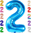 KatchOn, Number 2 Balloon, 40 Inch Blue Foil Number Balloon by KatchOn