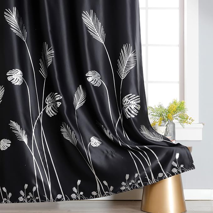 Black Blackout Curtain for Sliding Glass Door 80W x 84L Inch Thermal Insulated - Image 4