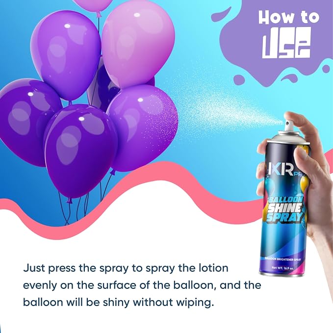 Balloon Shine Spray for Party, 4 Pack x 16.9 oz, Balloons Spray Silicone | - Image 4