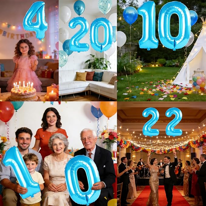 40 Inch Number 4 Balloons for 4th Birthday Party Decorations, 0-100 Jewelry - Image 7