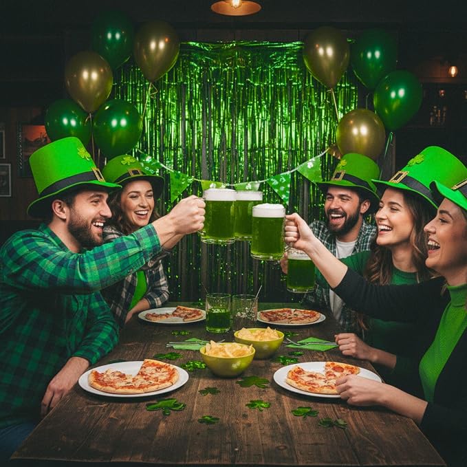 Matte Green Foil Fringe Curtain Backdrop Party Decorations 2PCS | 6.6×3.3 ft - Image 8