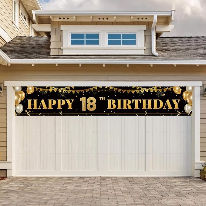 Large Happy 18th Birthday Decoration Banner, 18th Birthday Party Decorations - Image 6