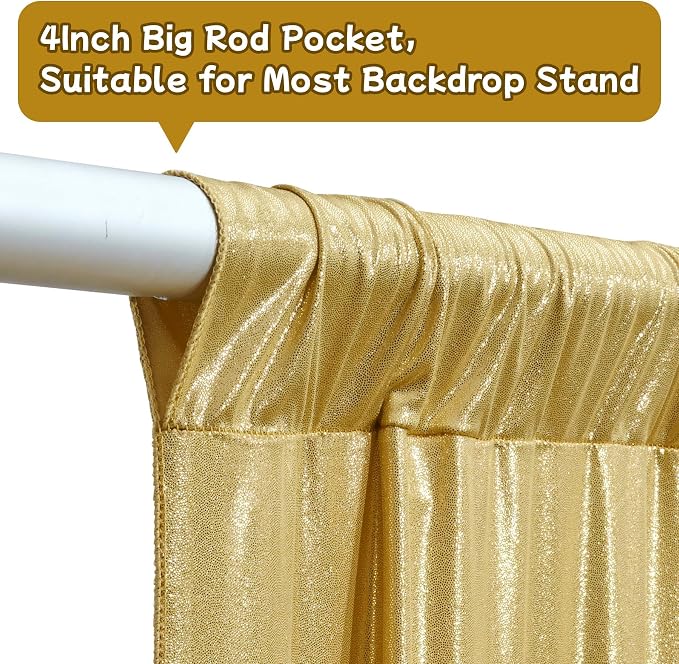 40ftx10ft Thick Gold Glitter Backdrop Curtain - Image 8