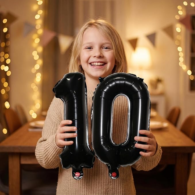 20 Pieces Foil Mylar Number Balloons 0 to 9 Set - Image 2