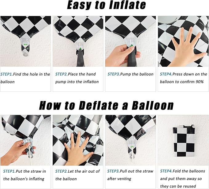 40In Black White Checkered Number 0 Balloon Race Car Digital Foil 0 Balloon | - Image 3