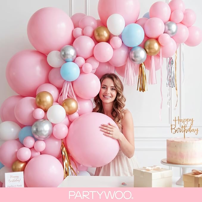 PartyWoo Baby Pink Balloons 100pcs Pastel Pale Light Pink Color | 36 18 12 10 5 - Image 9