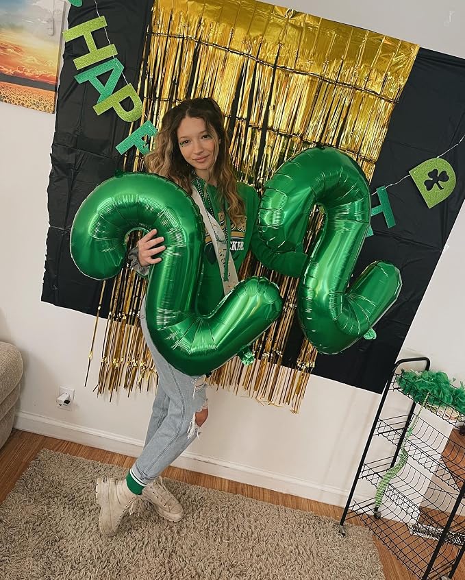 Green Number 2 Balloon 40 Inch, 2nd Birthday Party Decorations Men Women | Foil - Image 7
