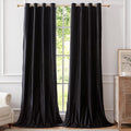 BULBUL Velvet Black Blackout Curtains 90 inch Long by ModernShinyVelvetCurtains