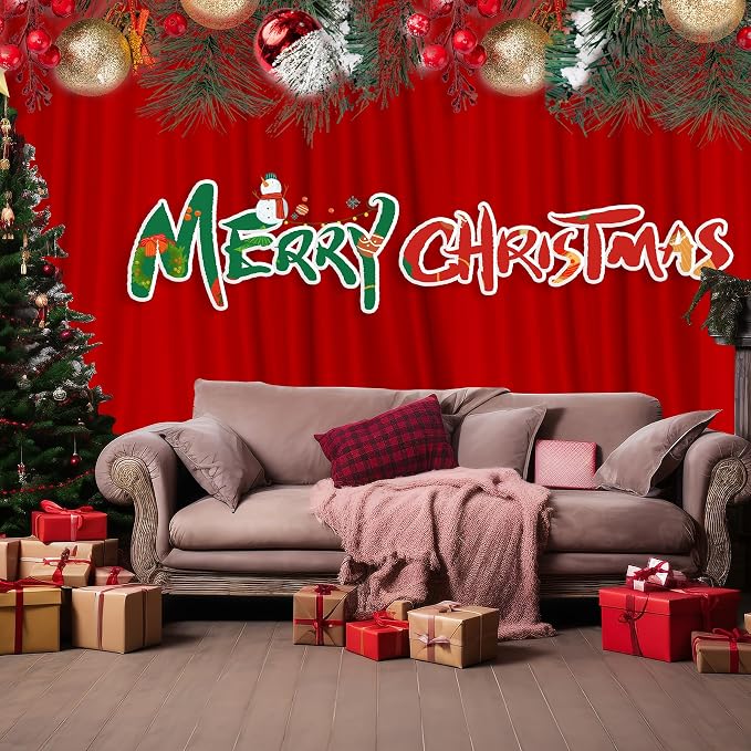 Red Backdrop Curtains for Christmas Party Valentine's Day Arch Stage Wedding - Image 4