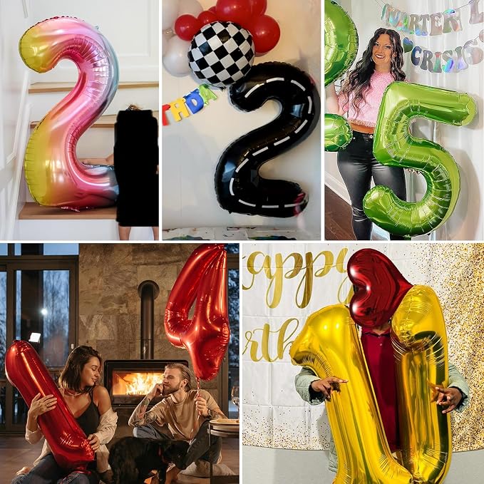 40 inch Number Balloon 0-9 Gold Large Number 10 Balloons, Digital Balloons - Image 9