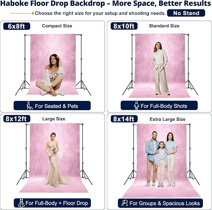 Abstract Photography Backdrop for Photoshoot 6x8ft, Light Pink, No Stand | - Image 3