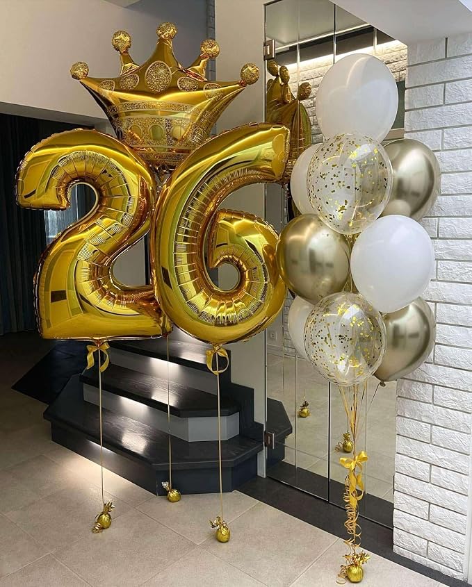 Gold 27 Number Balloons, 40 Inch Giant Number 27 Balloons Foil Mylar Helium - Image 7