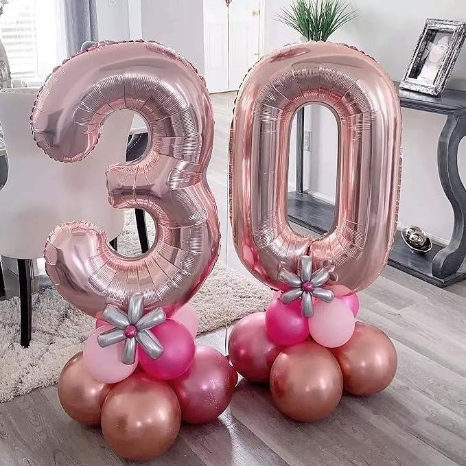40 Inch Rose Gold 27 Balloons Giant Number 27 Balloons Rose Gold 27 Birthday - Image 6