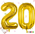 40 Inch Gold 20 Balloon Number, 20th Birthday Decoration Boys Girls | Large by Smlpuame