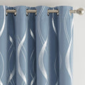 NICETOWN Dusty Blue Patterned Room Darkening Curtains 72" Long by NICETOWN