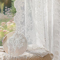 Anmao Vintage White Lace Curtains 54 Inches Long 2 Panels Set, Romantic Elegant by Anmao