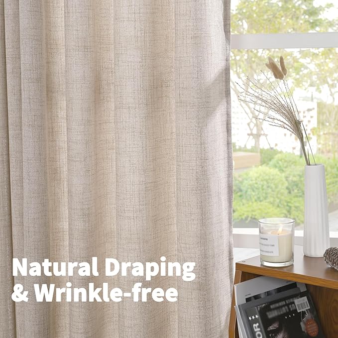 YoungsTex Natural Linen Curtains 63 Inches Long - Image 6