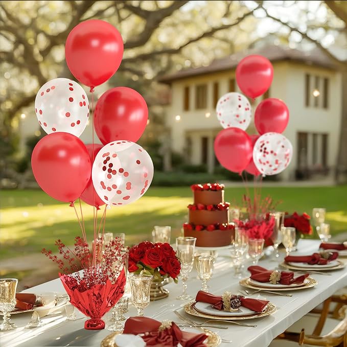 Red Balloon Table Centerpiece Kit, 2 Sets Red Balloon Stands - Image 8