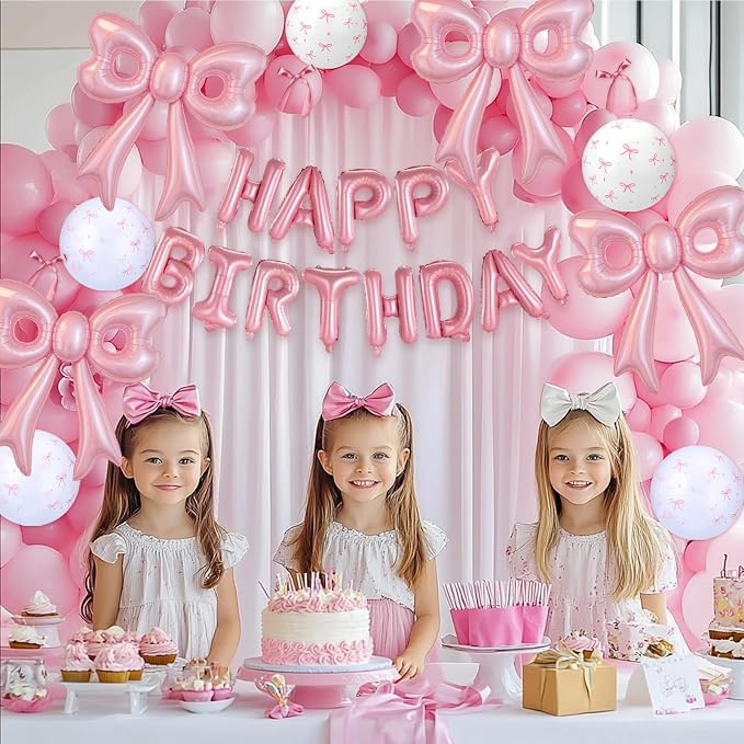 Bow Number 6 Birthday Balloons, Coquette Party Decorations Supplies - Image 7