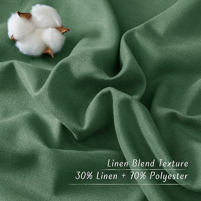 NICETOWN Linen Curtains for Windows 90 inch Long, Grommet Semi Sheer Vertical - Image 3