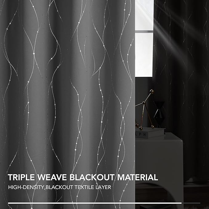 Deconovo Living Room Curtains 72 Inches Long, Thermal Insulated, Room Darkening - Image 5