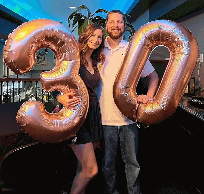 5 Balloon - Rose Gold Birthday Number Balloons, 40 Inch Party Decorations | - Image 9
