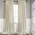 Pitalk Birch Beige Linen Curtains 96 Inches Long 2 Panels by Pitalk