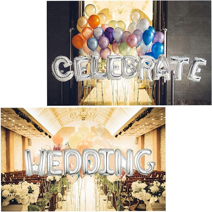 Single Aluminum Hanging Foil Film Silver Letter Balloons I 40 Inch | - Image 8