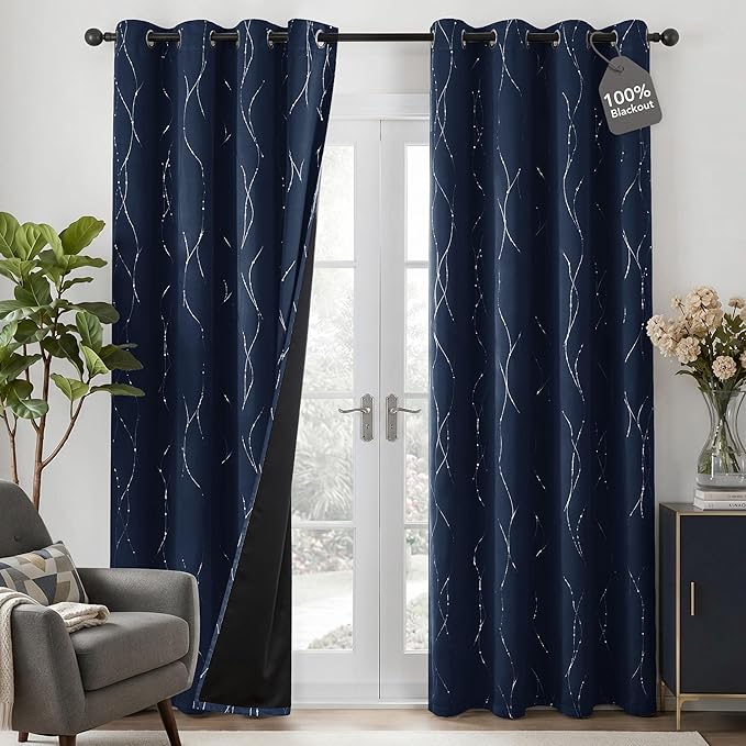 Deconovo 100% Blackout Living Room Curtains 95 Inches Long, Thermal Insulated by Deconovo
