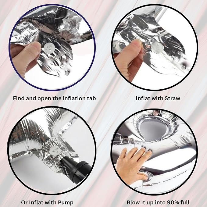 Silver Number Balloon 8 Mylar Foil Balloons 16 inch Small - Image 9