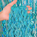 4 Pack Teal Aqua Blue Wavy Foil Fringe Curtains Party Decorations by CYLMFC