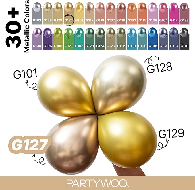 PartyWoo Metallic Gold Balloons 120pcs Chrome Gold Color 18 12 10 5 Inch | 18 - Image 4