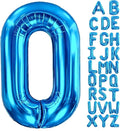 Letter O Balloon 40 Inch Blue, Giant Alphabet Foil Balloon, Big Mylar Party by Aeniaza