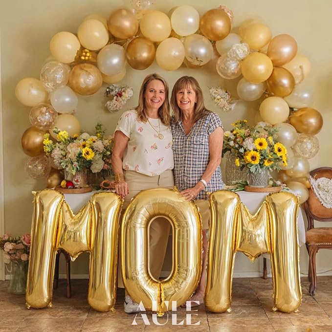 AULE 40 Inch Gold V Balloon Letter Foil A-Z Birthday Big Alphabet | Birthday - Image 4