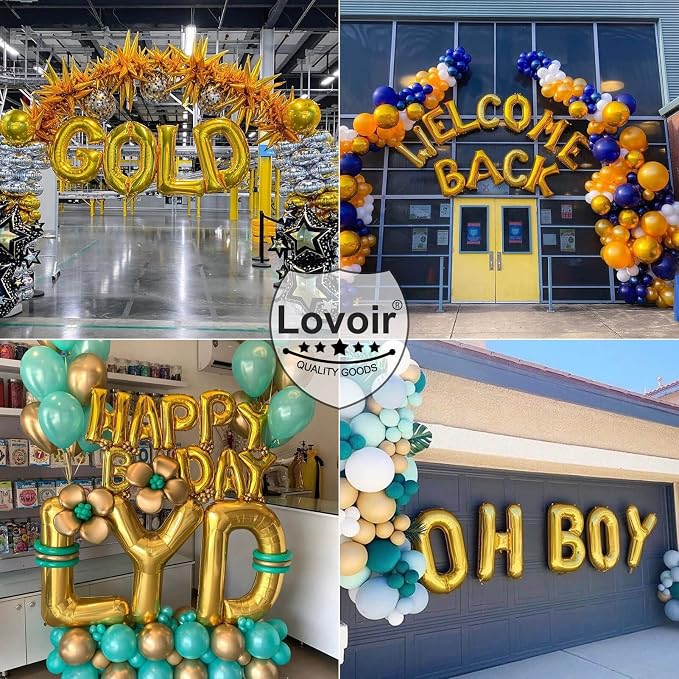 Lovoir 40 Inch Large Gold Letter R Balloons Big Size Jumbo Mylar Foil Helium - Image 4