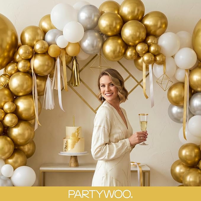 PartyWoo Gold Balloons 127pcs Different Sizes of 36 18 12 10 5 Inch | Balloons - Image 8