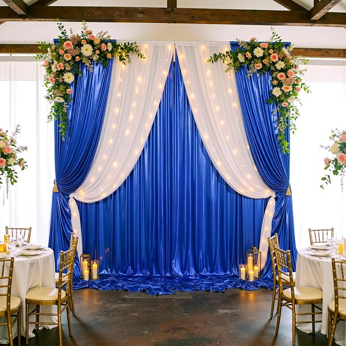 20x10ft Shimmer Royal Blue Sequin Backdrop Curtain - Image 7