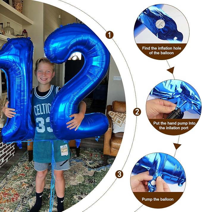 10 Balloon 40 inch Dark Blue Number Balloons - Image 6