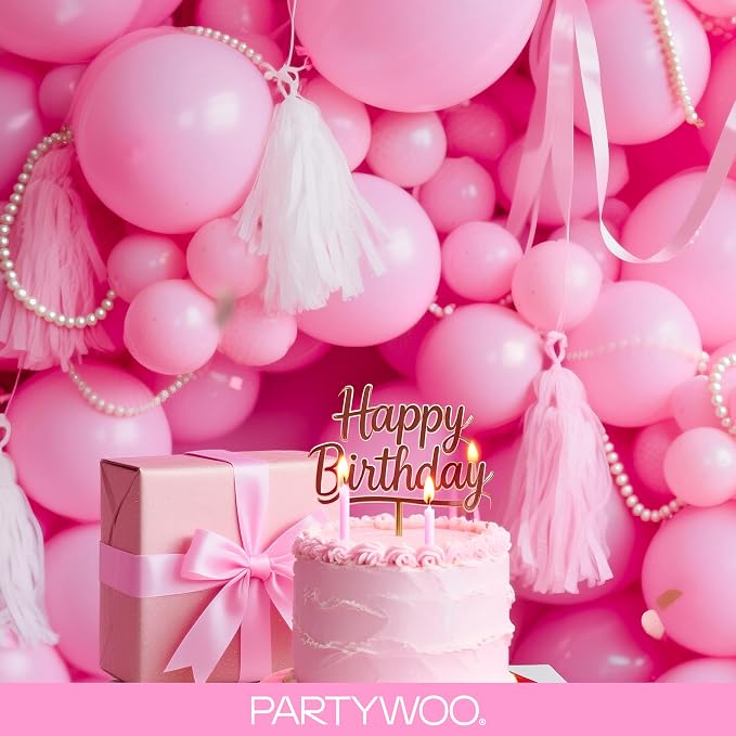 PartyWoo Pink Balloons 127pcs Matte Pink Color 36 18 12 10 5 Inch | 36 18 12 10 - Image 8