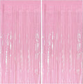 Pastel Pink Party Streamers Foil Fringe Backdrop Curtains Tinsel Streamers by BOMSI