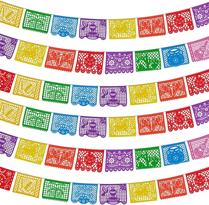 6 Packs 108 Ft Fiesta Party Decorations Mexican Party Banners Papel Picado by Unknown