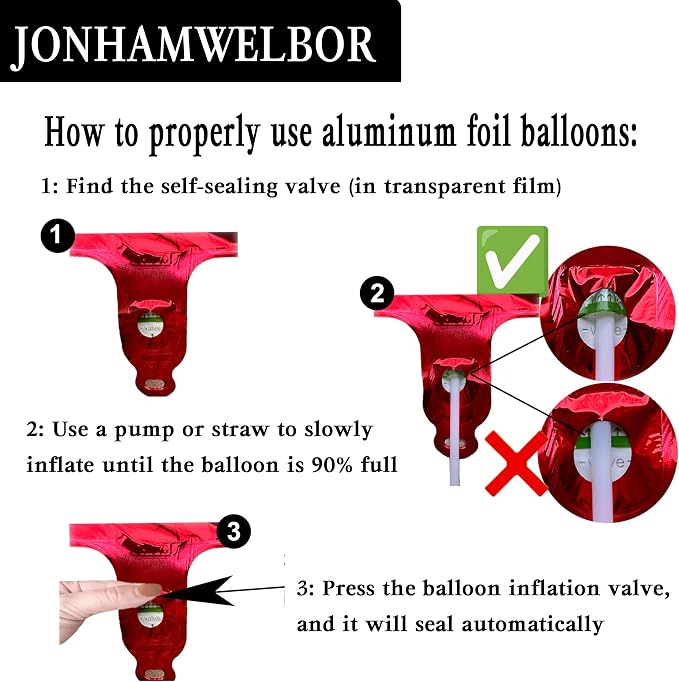 Jonhamwelbor 40 Inch Laser Red Number 5 Foil Mylar Balloon - Image 3