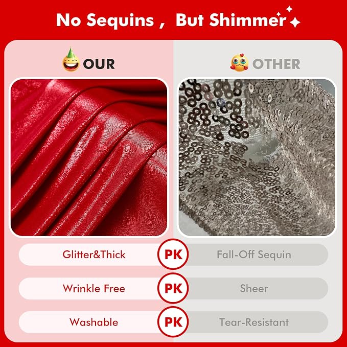 30x10ft Shimmer Red Sequin Backdrop Curtain - Image 4