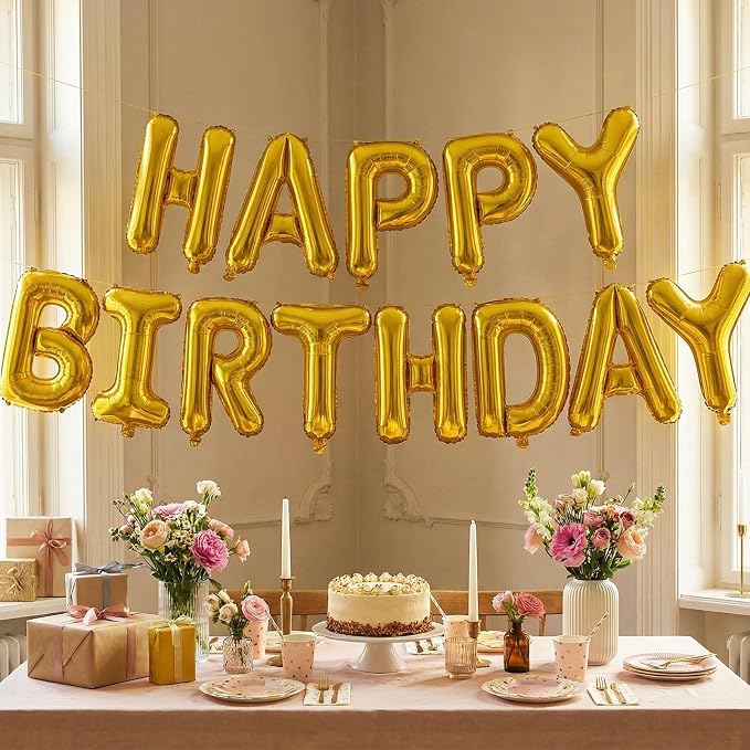 Gold Letter R Balloons, 40 Inch Large Foil Letter Balloons, Custom Phrase - Image 3
