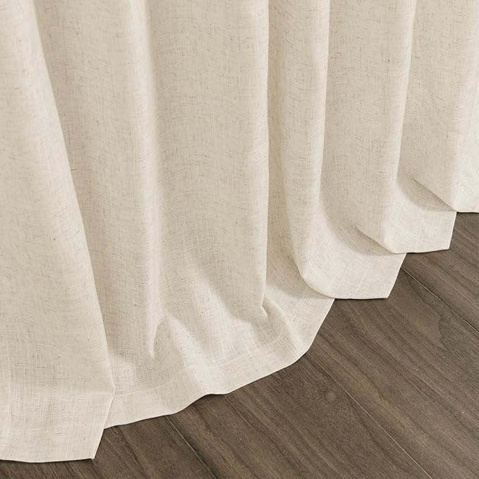 102 Inch Long Curtains for Living Room Birch Beige Linen Light Filtering Semi - Image 9