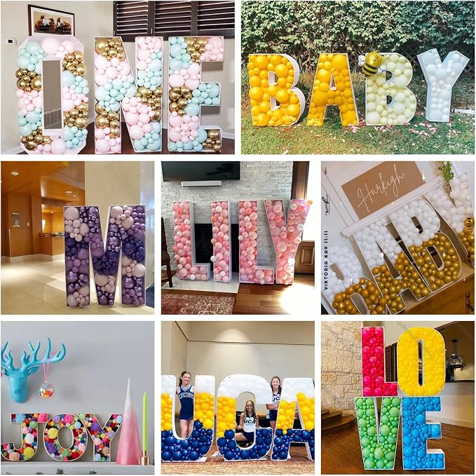 Marquee Letters 3FT Tall Mosaic Balloon Frame Pre-Cut Foam Board Letter V | - Image 7