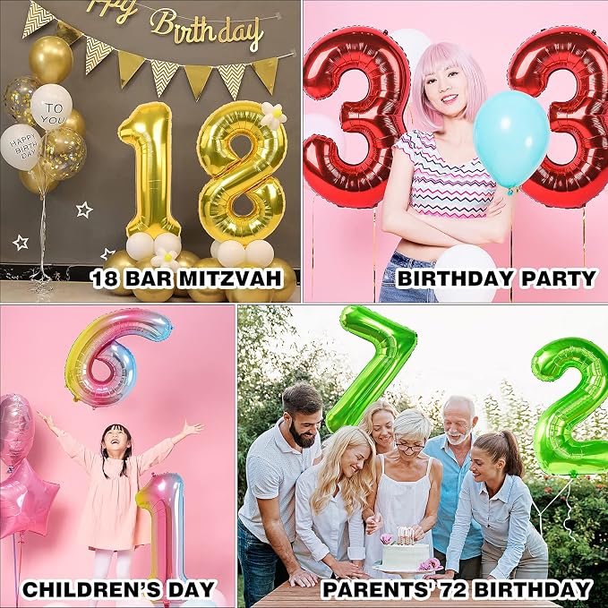 40 Inch Gold 29 Balloon Numbers, 29th Birthday Party Decorations | Large Self - Image 7