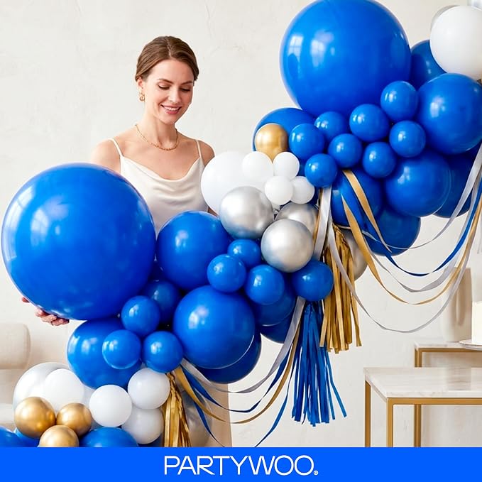PartyWoo Royal Blue Balloons 100pcs Dark Blue Balloons Different Sizes | 36 18 - Image 10