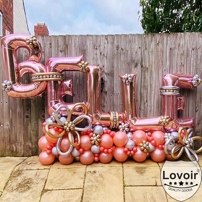 Lovoir 40 Inch Large Rose Gold Letter R Balloons Big Size Jumbo Mylar Foil - Image 4
